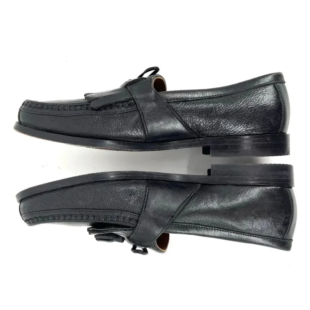 Johnston & Murphy Men's 9.5‎ Black Leather Tassel Dress Loafer